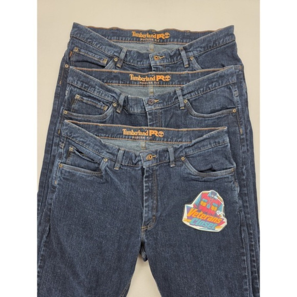Lot 3 Timberland PRO Jeans Mens 40x32 Modern Fit Blue Denim Work Pants Straight